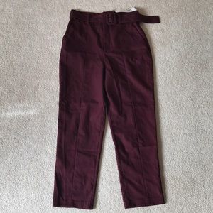 Zara high waisted belt pants